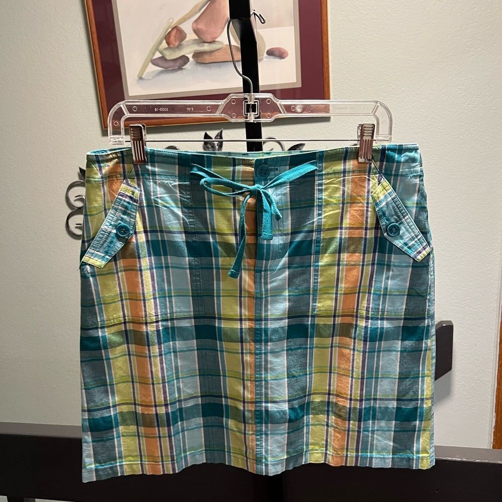 Christopher & Banks Vibrant Plaid Skort Size 10 #DO141